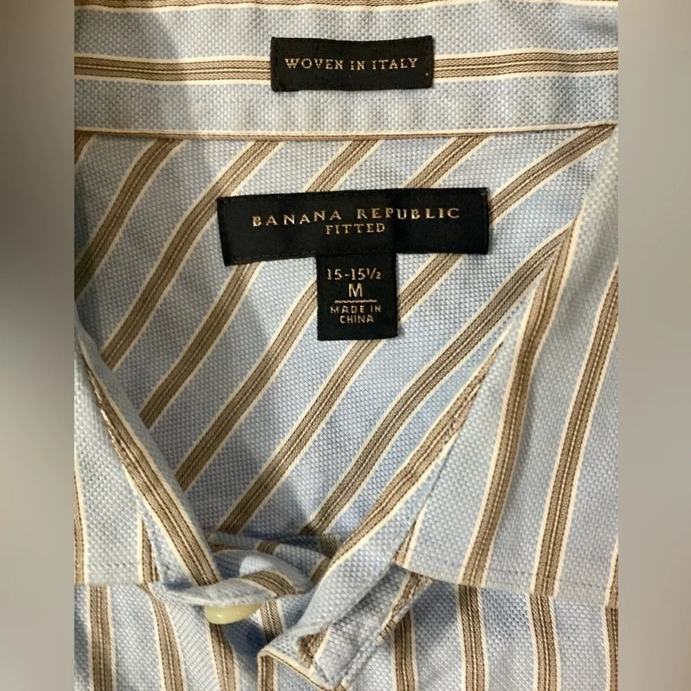 Banana Republic Men’s Medium Fitted Button Down Dress‎ Shirt with French Cuffs
